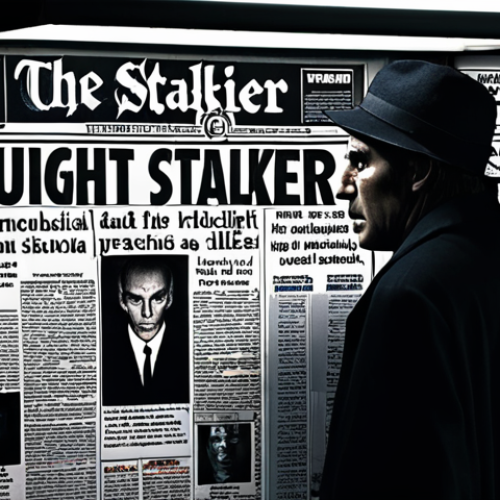 Home 11 **
> A newspaper stand overflowing with sensational headlines about the Night Stalker, focusing on fear and paranoia. Dark, gothic style, maybe with a flickering streetlight.
**