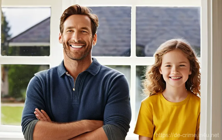 크리스 와츠 Chris Watts 의 가족 살해 사건 - **Prompt:** A family portrait in a sun-drenched, meticulously tidy suburban living room. A smiling m...