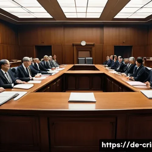 길레인 맥스웰 Ghislaine Maxwell 의 체포와 재판 - A detailed courtroom scene depicting a complex legal trial in a modern European-style courtroom, fea...